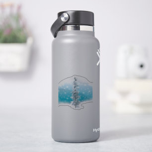 Sticker bleu arctique gelé argenté brillant à feuillage pe