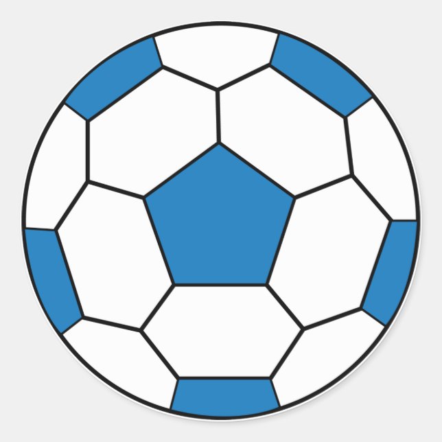Sticker bleu balle de football (Devant)