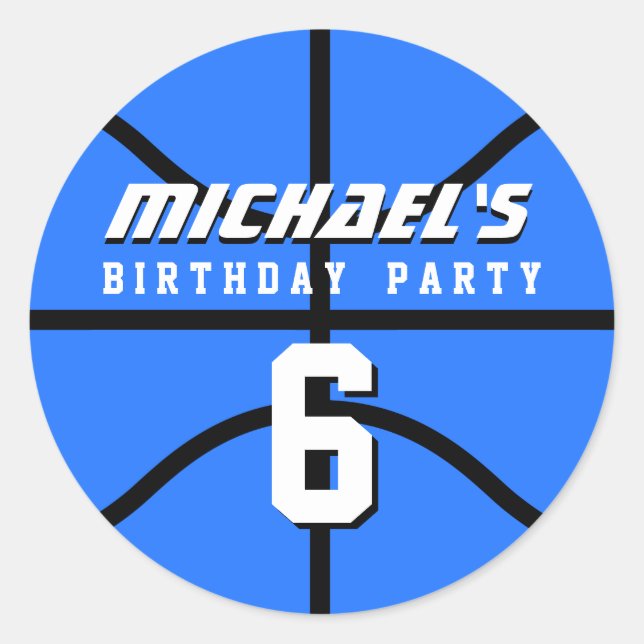 Sticker Bleu Basketball Sports Anniversaire (Devant)