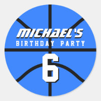 Sticker Bleu Basketball Sports Anniversaire