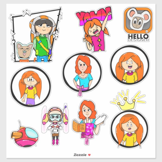 Sticker bleu Betsy 2 (Feuille)