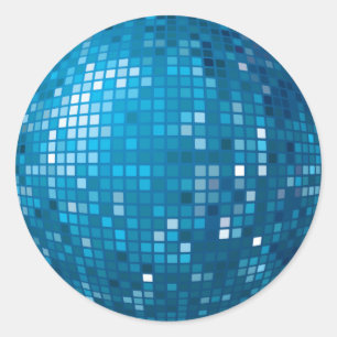 Sticker bleu boule disco