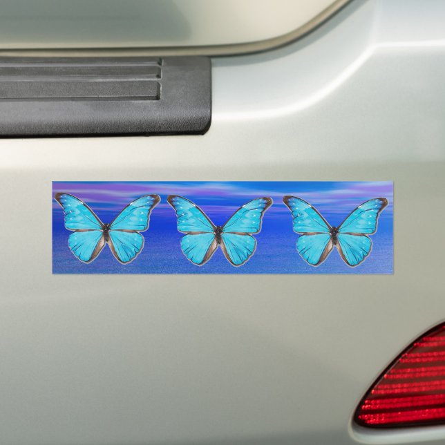 Sticker Bleu Butterflies (En voiture)