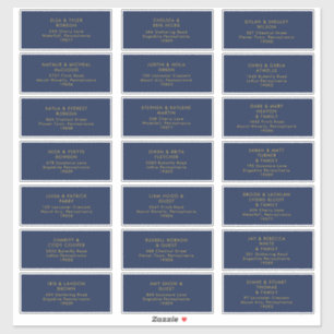 Sticker Bleu de marine moderne   Adresse du client Mariage