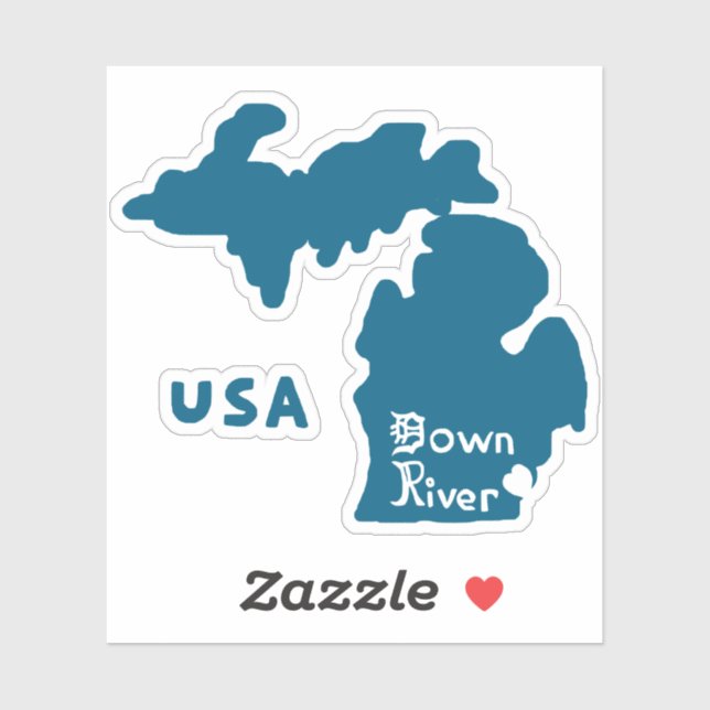 Sticker Bleu du Michigan (Feuille)