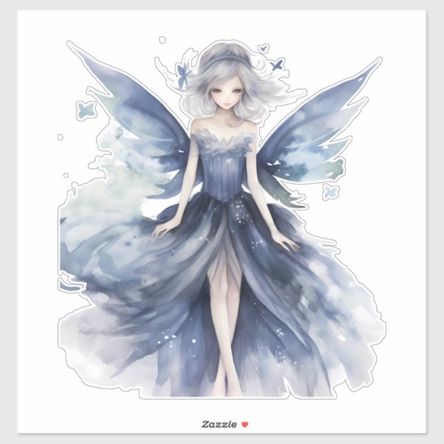 Sticker bleu Fairy Vinyl Decal (Feuille)