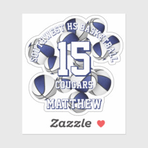 Sticker bleu gris de l'équipe couleurs panier