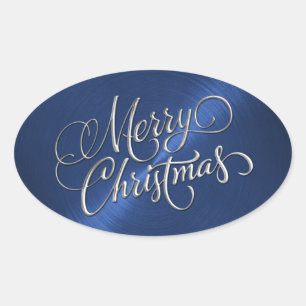 Sticker bleu marine Silver Joyeux Noël