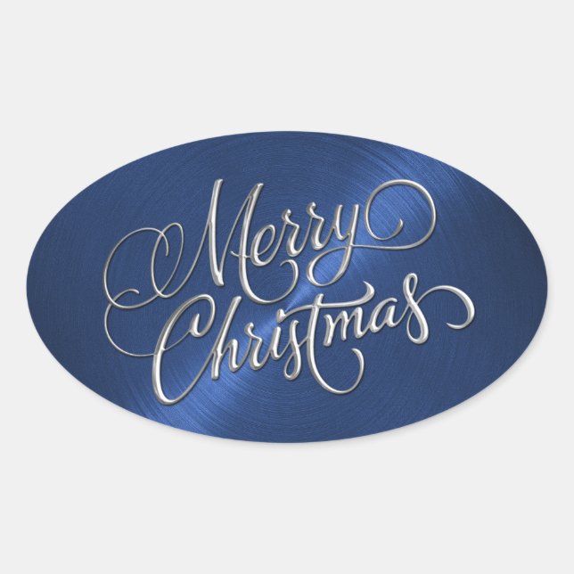 Sticker bleu marine Silver Joyeux Noël (Devant)