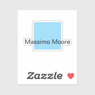 Sticker Bleu Noir Blanc Simple Élégant Nom Personnel