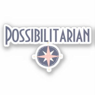 Sticker Bleu rose boussole titre de poste