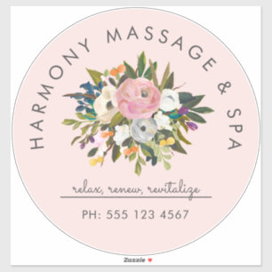 Sticker Bliss botaniques Élégant texte courbe floral  Bl