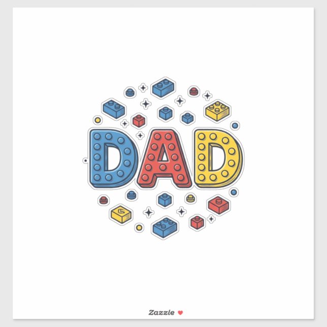 Sticker Blocs de construction de papa conception vectoriel (Feuille)