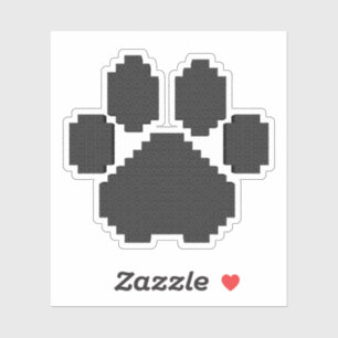 Sticker Blocs de construction d'empreintes de chien noir