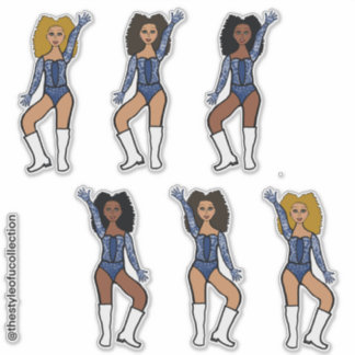 Sticker Blue Animal Print Dancer