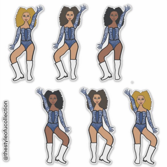 Sticker Blue Animal Print Dancer (Devant)