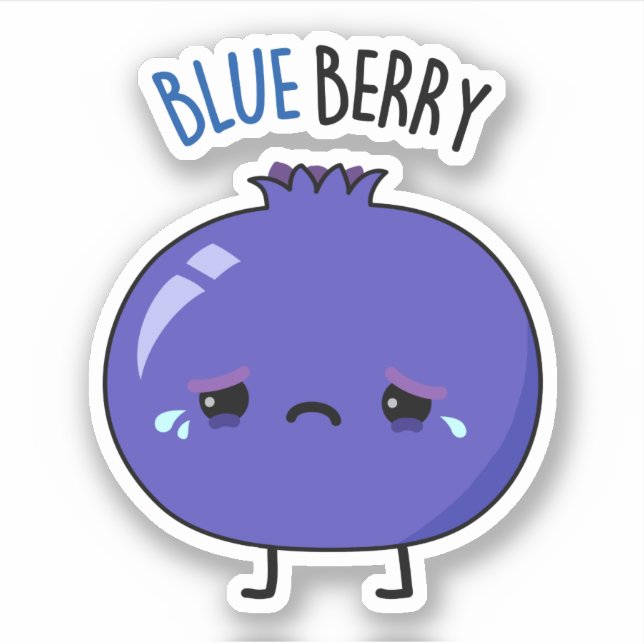 Sticker Blue Berry Funny Blueberry Pun (Devant)