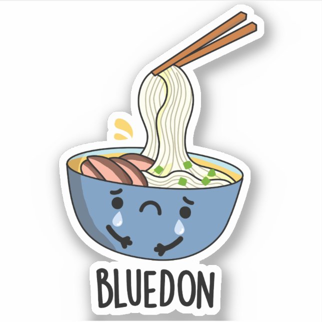 Sticker Blue-don Funny Udon Pun  (Devant)