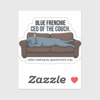Sticker Blue French Bulldog CEO of the Couch Funny Dog Mom