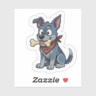 Sticker Blue Heeler avec os