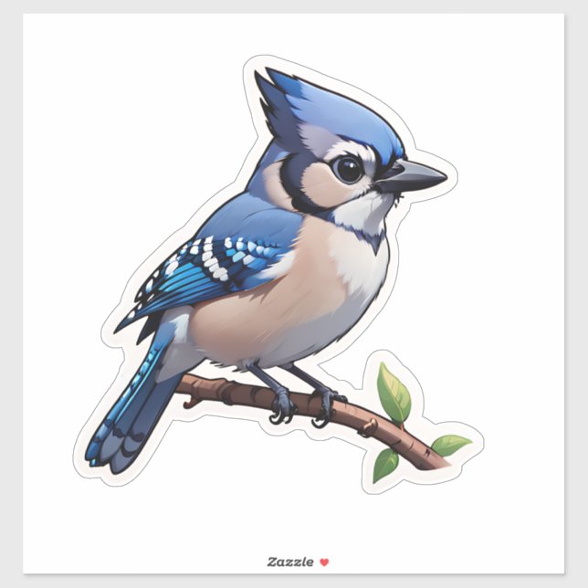 Sticker Blue Jay Bird (Feuille)