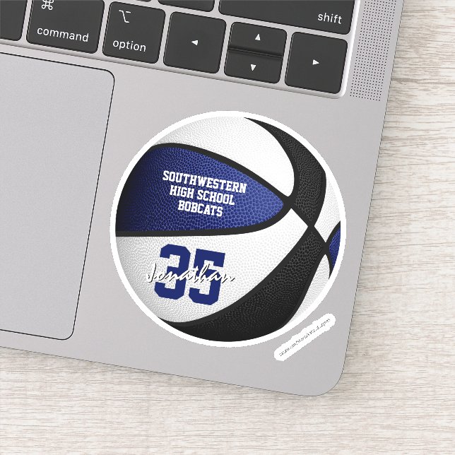 Sticker Blue noir équipe de basket couleurs garçons filles (Détail)