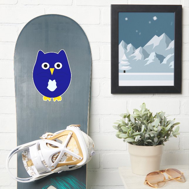 Sticker Blue Owl Design (Snowboard)