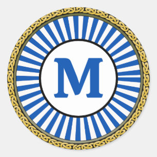 Sticker - Blue - Personalized - Add Initial