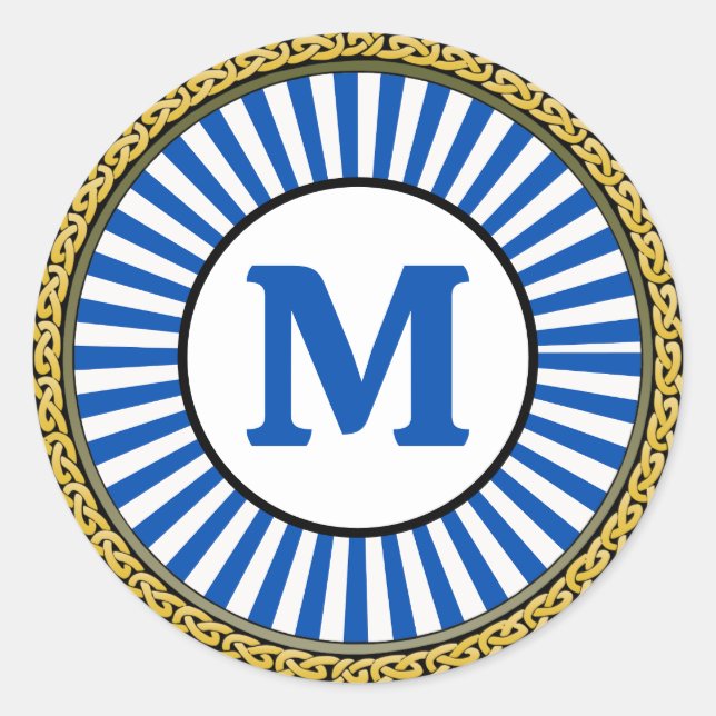 Sticker -  Blue - Personalized - Add Initial (Front)