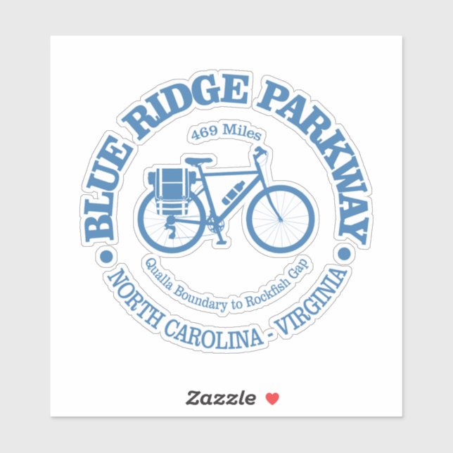 Sticker Blue Ridge Parkway (cyclisme) (Feuille)