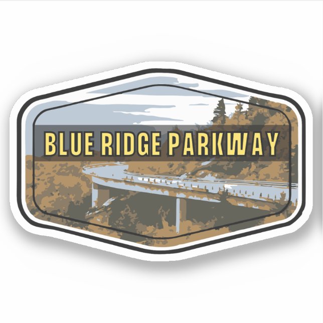Sticker Blue Ridge Parkway Pittoresque Byway Virginia Nort (Devant)