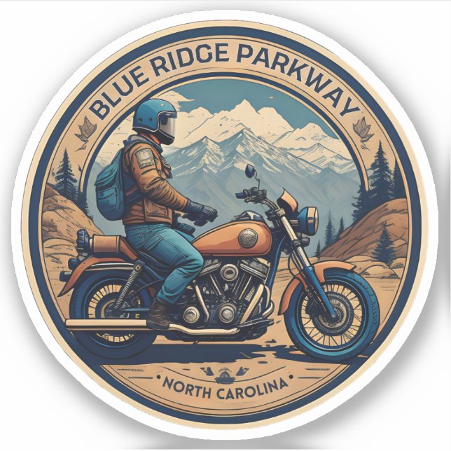 Sticker Blue Ridge Parkway Pittoresque Vélo de moto (Devant)