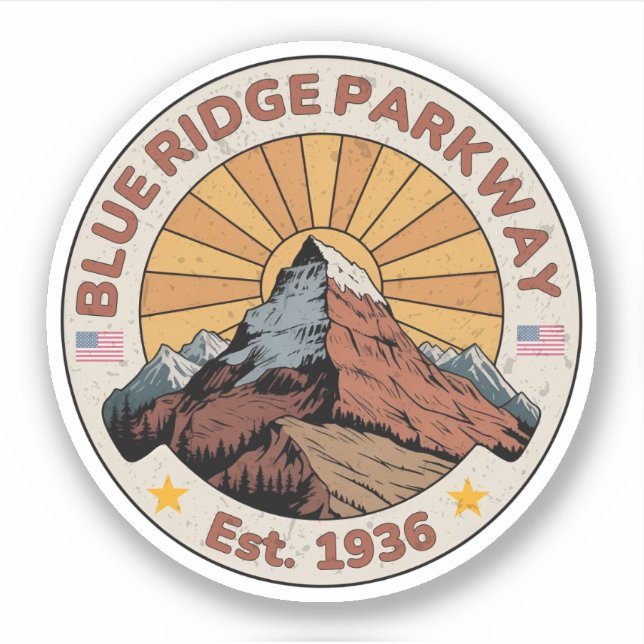 Sticker   Blue Ridge Parkway Scenic Byway Virginia North C (Devant)