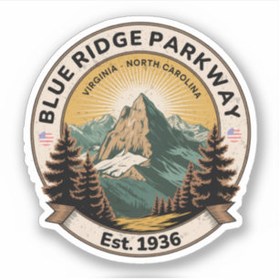 Sticker   Blue Ridge Parkway Scenic Byway Virginie Nord C