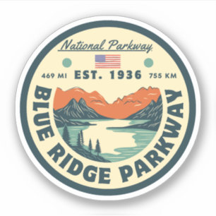 Sticker   Blue Ridge Parkway Scenic Byway Virginie Nord C