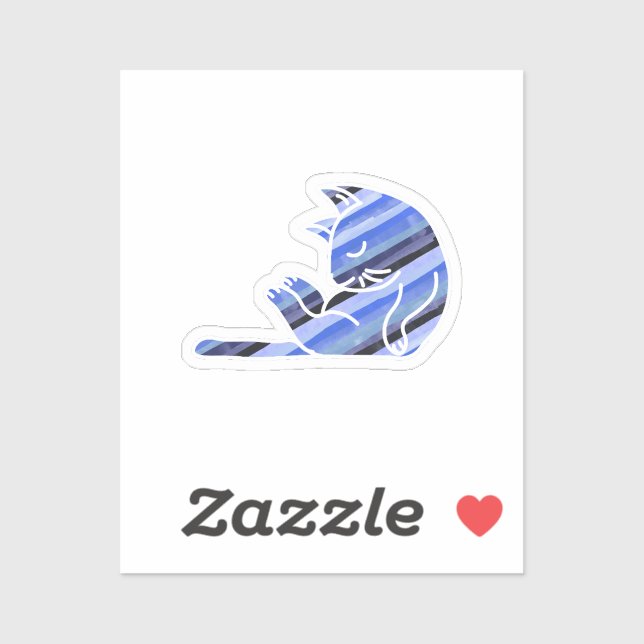 Sticker Blue sleeping cat (Feuille)
