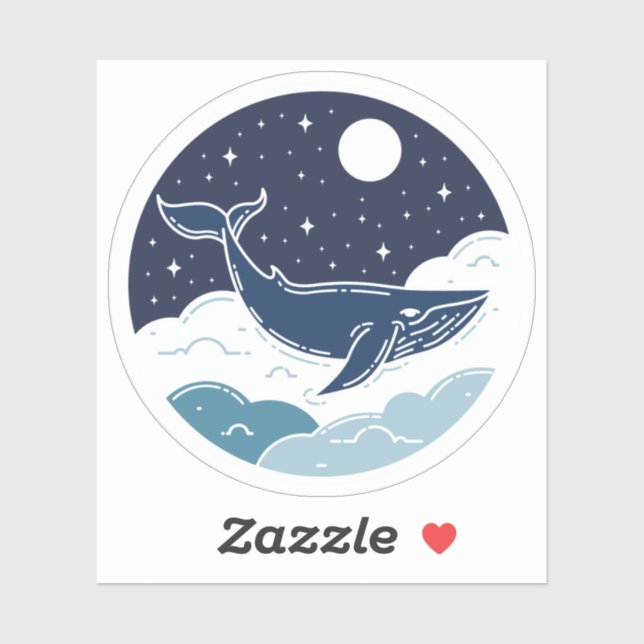 Sticker Blue Whale Dream (Feuille)