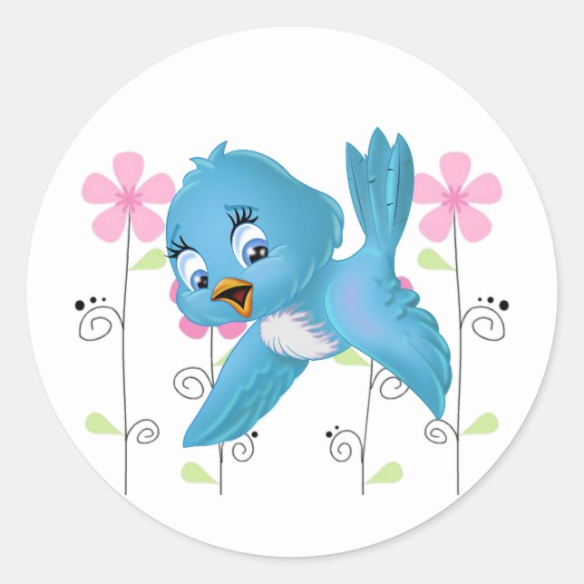 Sticker-Bluebird Classic Round Sticker (Front)