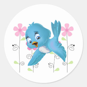 Sticker-Bluebird Classic Round Sticker