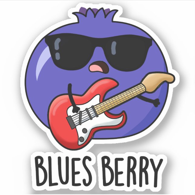 Sticker Blues Berry Funky Fruit Pun (Devant)