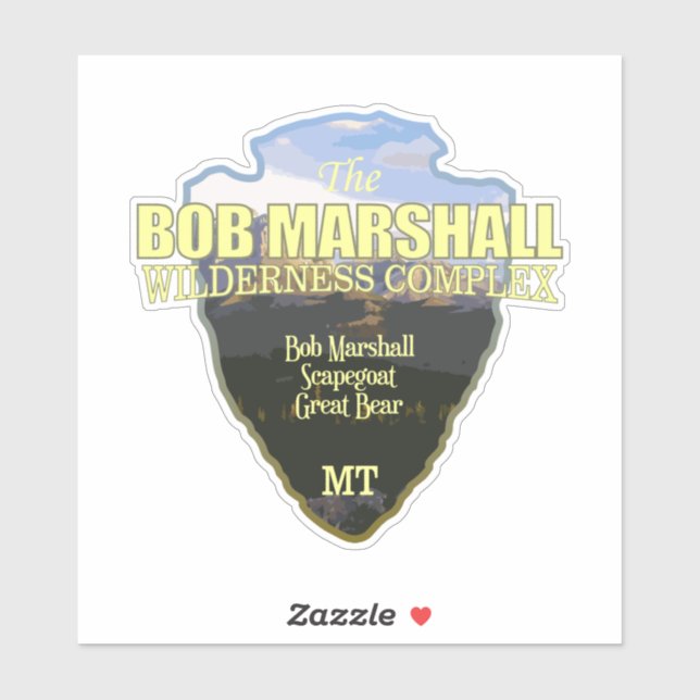 Sticker Bob Marshall Wilderness Complex (flèche) (Feuille)