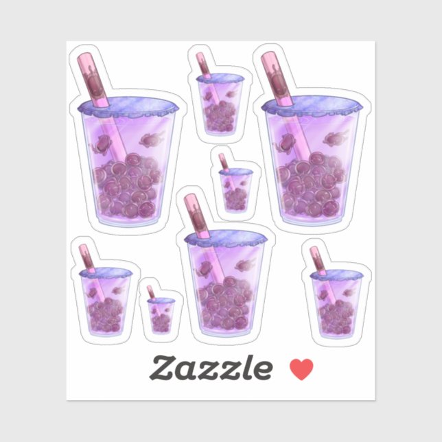 Sticker Boba Cats (Feuille)