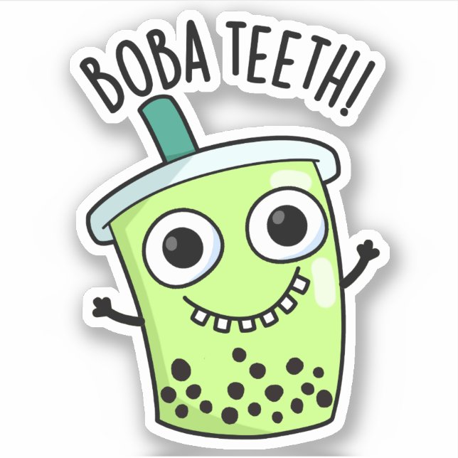 Sticker Boba Teeth amusant Boba Tea Pun (Devant)