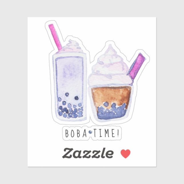 Sticker BOBA Time Bubble Tea (Feuille)
