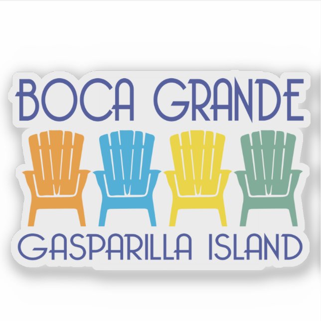 Sticker Boca Grande Gasparilla Island Floride transats (Devant)