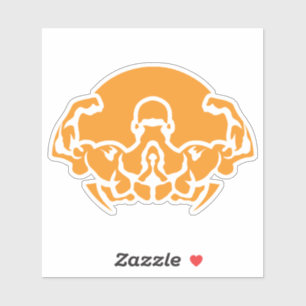 Sticker bodybuilding logo musculation dos biceps 6