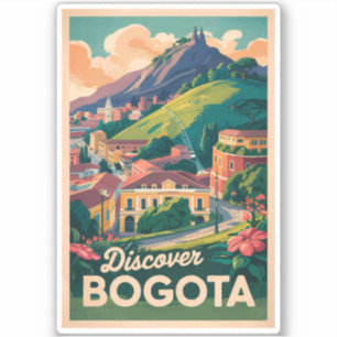 Sticker Bogota Colombia Travel Art Vintage