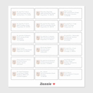 Sticker Boho 18 Nom individuel Adresse Clients Mariages