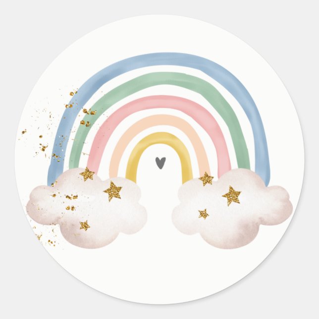 Sticker Boho Arc-en-ciel Pastel Arc-en-ciel Couleu (Devant)