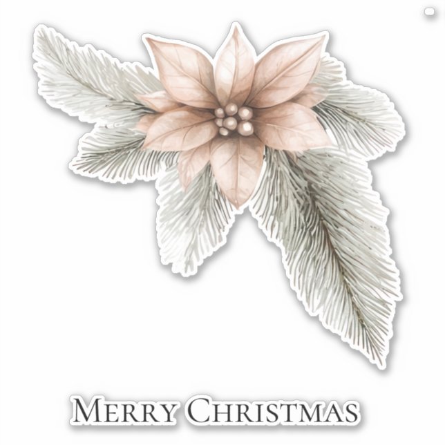Sticker Boho Blush rose Noël Floral (Devant)
